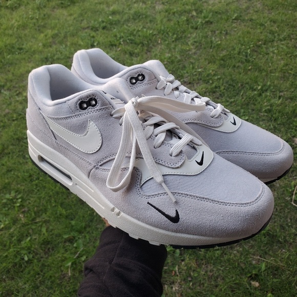 Air Max 1 Premium Pure Platinum Mini Swoosh sz12.5 - Picture 2 of 8